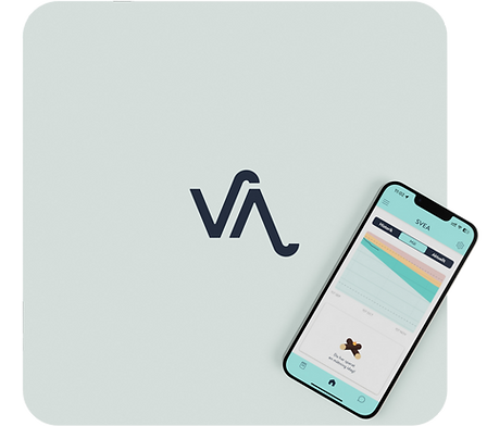 The Evira app and connected scale showing progress tracking